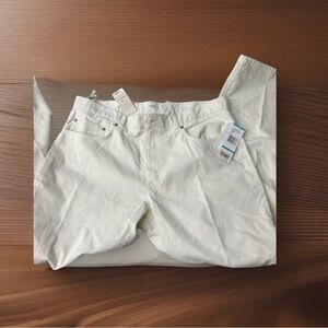 NWT Jones New York Corduroy  High Waist Pants Jeans Size 16 Cream Off White